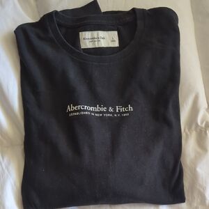 Abercrombie & Fitch Black Crewneck with White Logo